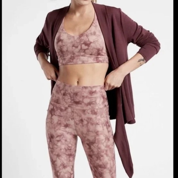 Athleta Poise Dance Wrap Tie Burgundy Sweater - Medium - Picture 15 of 16